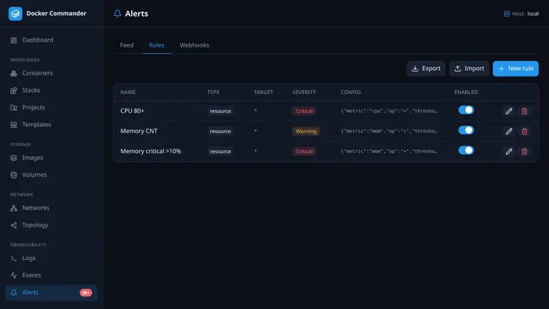 Alert rules