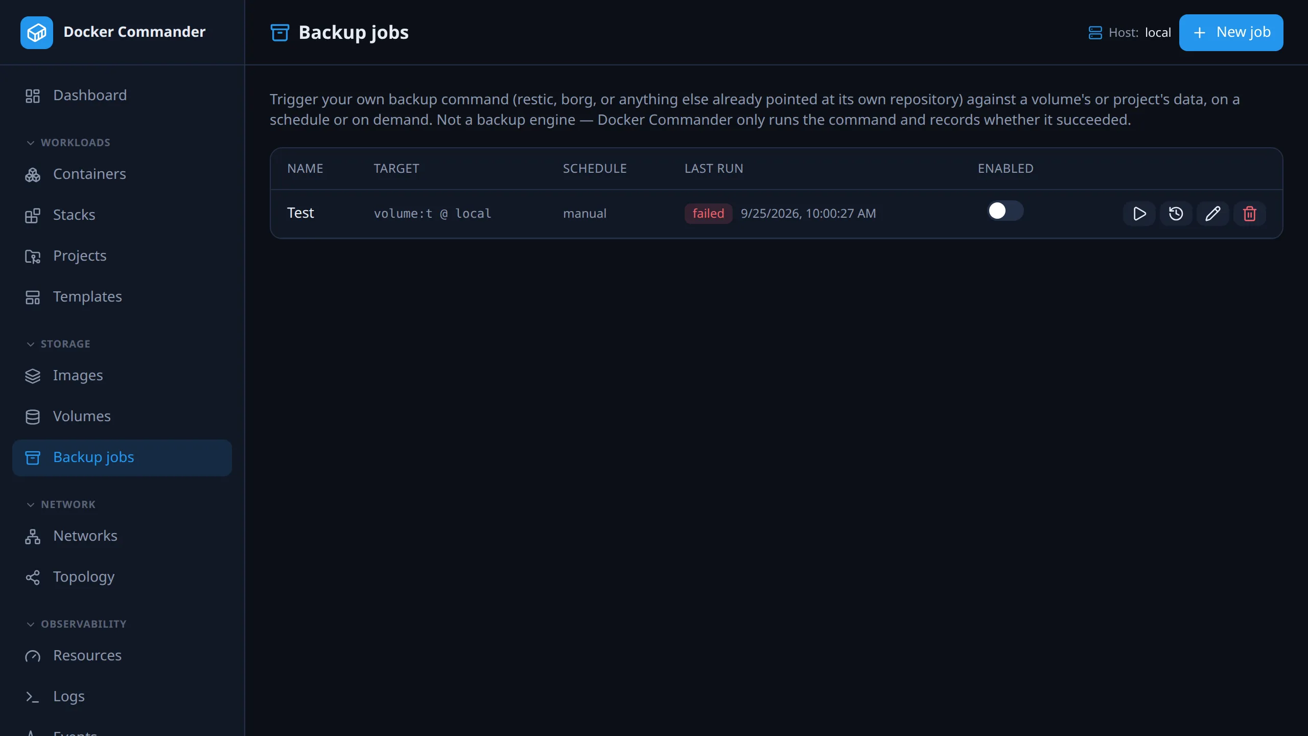 Backup jobs