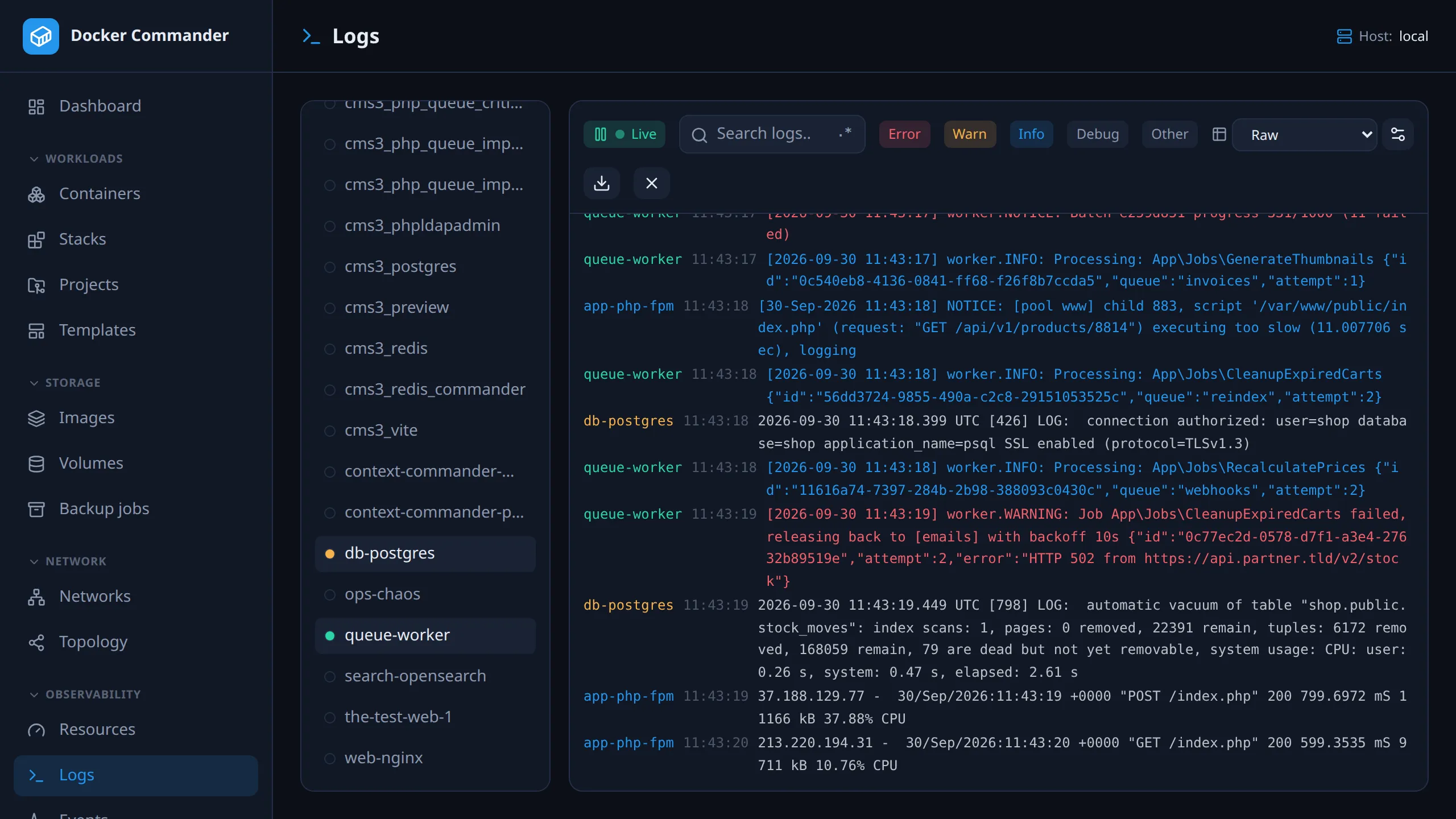 Aggregated logs