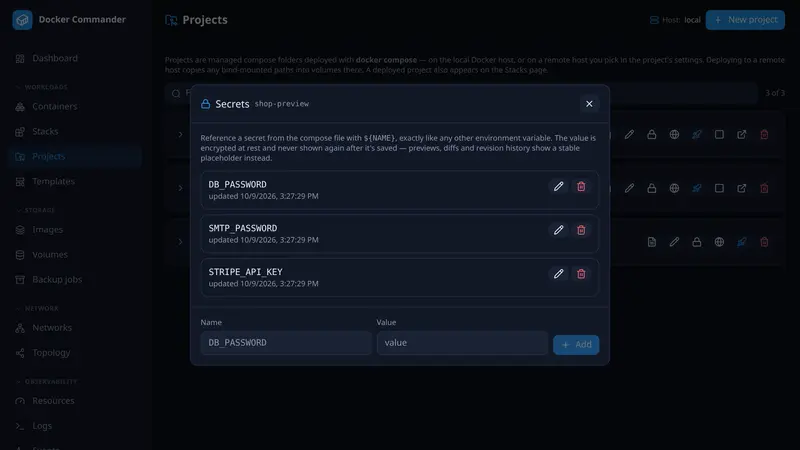 Project secrets