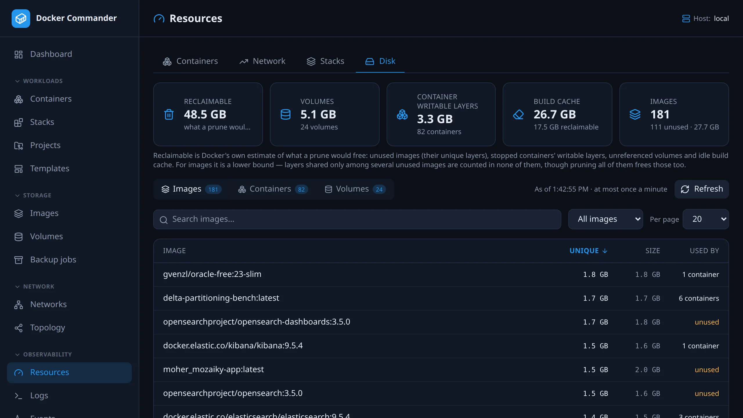 Resources — disk