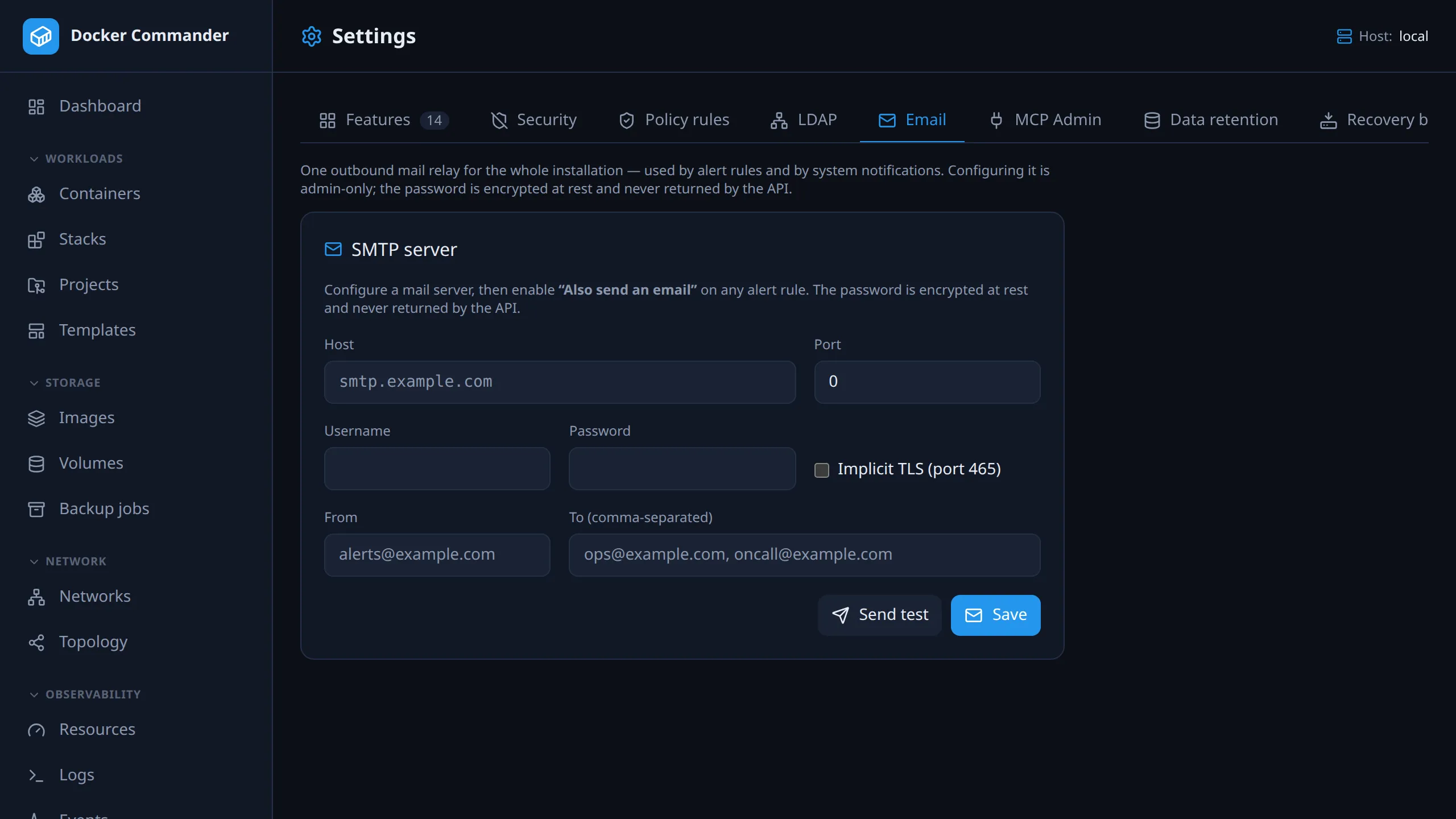 Settings → Email